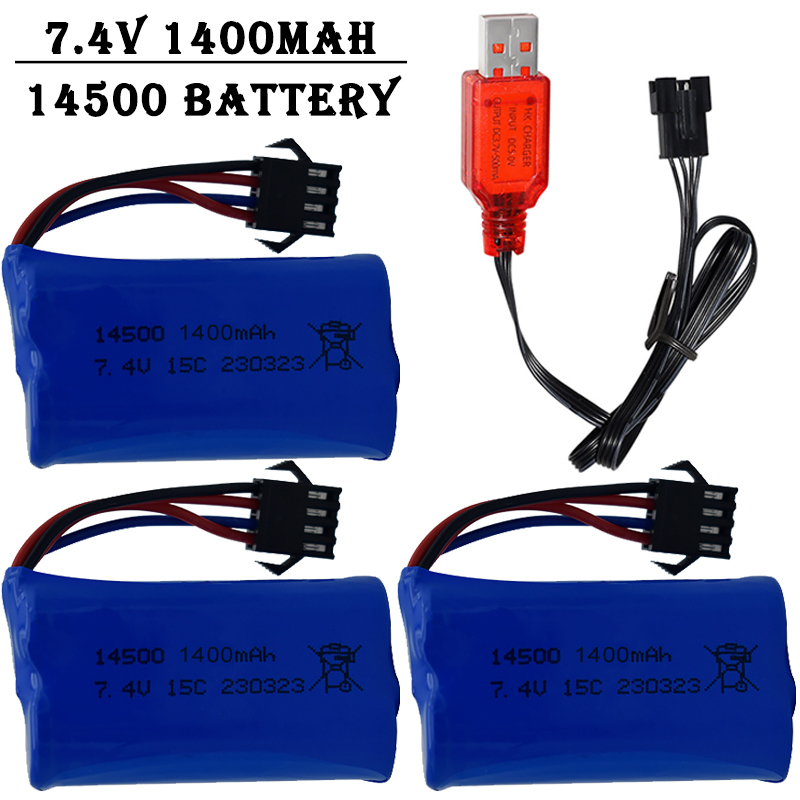 Rc Helicopter Charger - 7.4V 1400mAh 14500 Lityum İyon Pil/SM4P