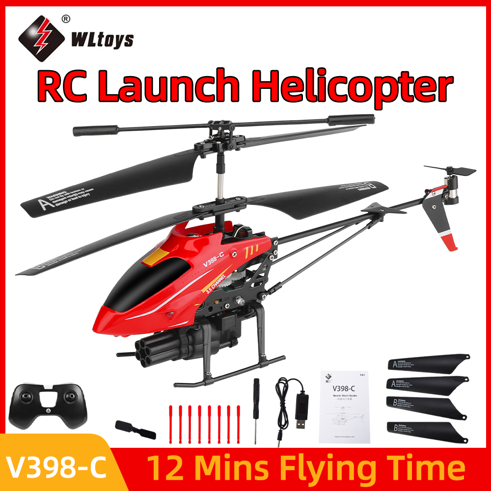 Rc Helicopter Gyro - Wltoys RC Helikopter V398-C Uçak Fırlatma