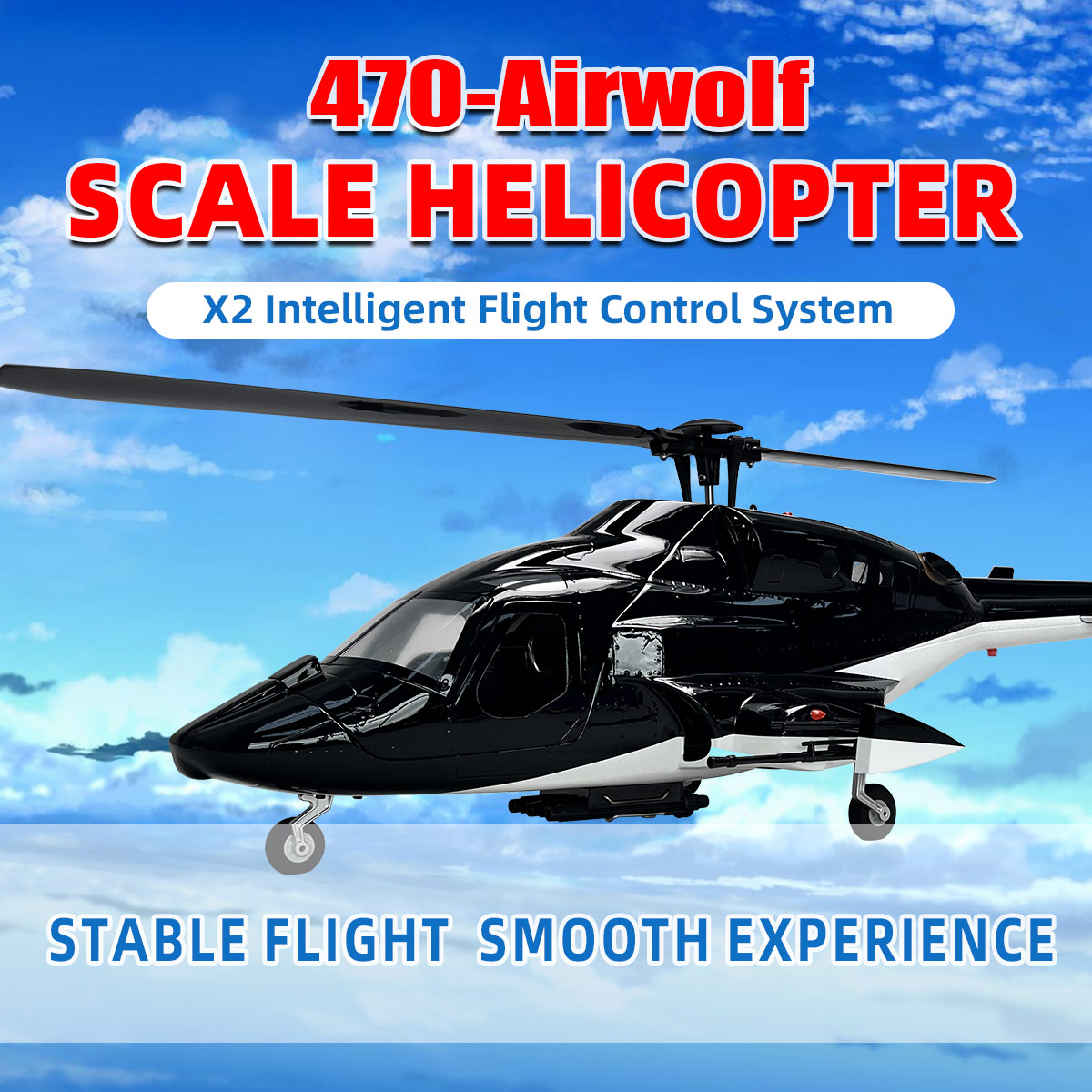 Rc Helicopter Nitro - 470 boyutu Airwolf RTF RC helikopter