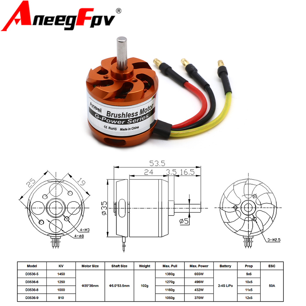 Rc Helicopter Mini - D3536 910KV 1000KV 1250KV 1450KV Fırçasız