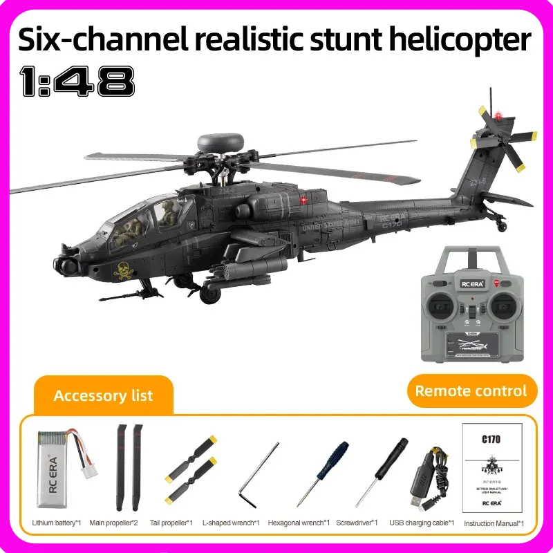 Rc Helicopter Single Rotor - Yeni Stokta Rc Era Ah-64d Apache