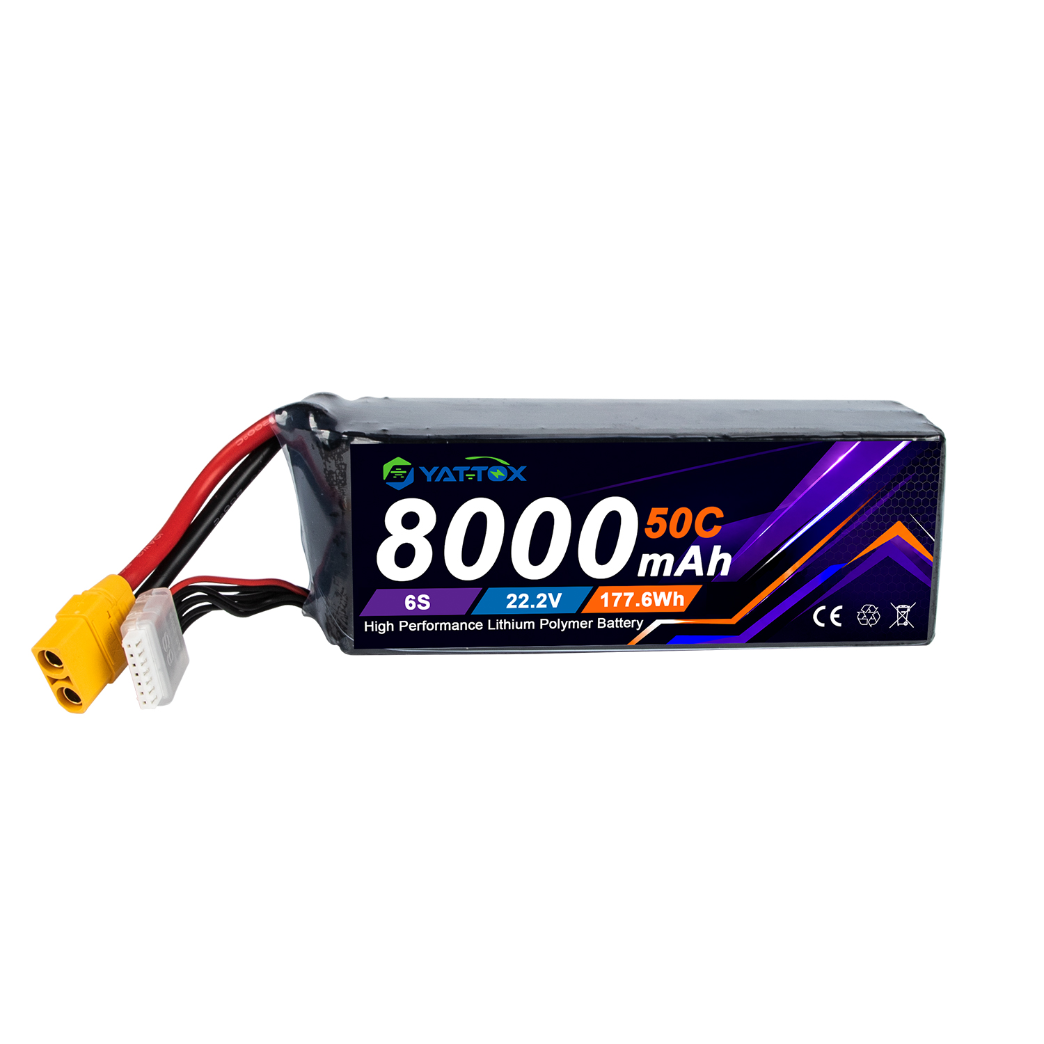 Rc Helicopter Large - Yattox 6S 8000mAh 50C LiPo Pil