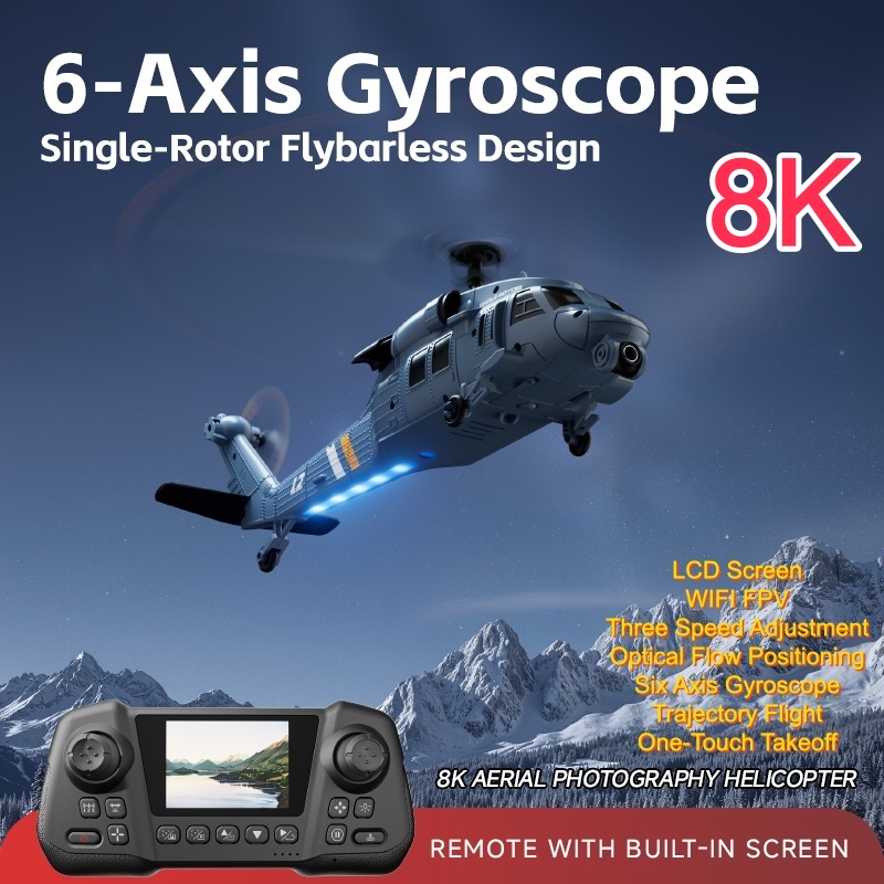 Rc Helicopter Single Rotor - Askeri Uzaktan Kumandalı Ekranlı Helikopter 6