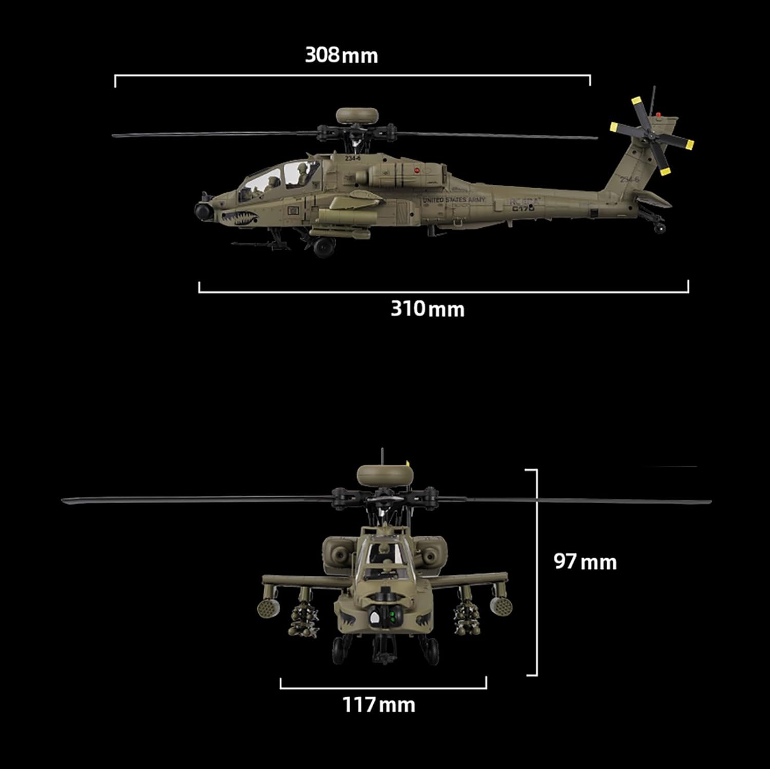 310MM 6CH C170 AH-64D Uzaktan  - Rc Helicopter Large incelemesi ve fiyatı